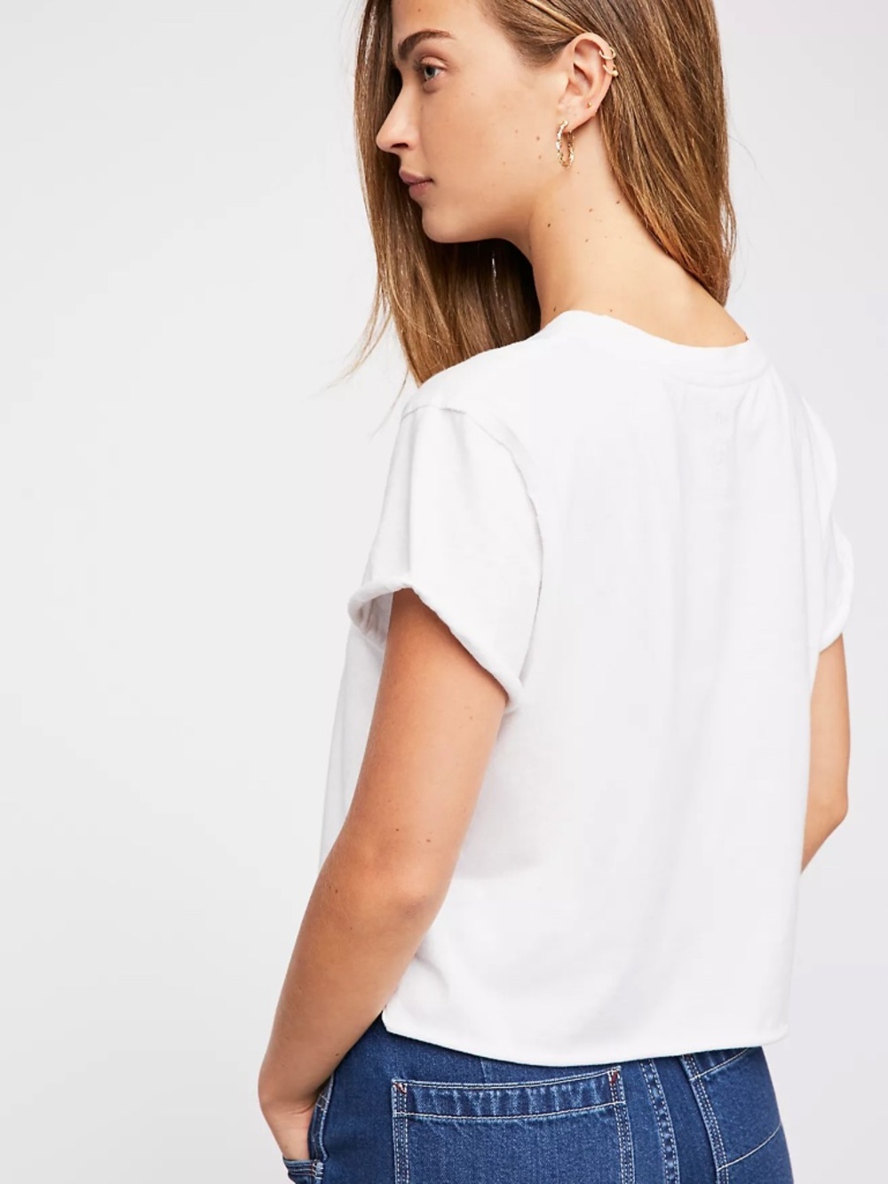 Free People We The Free Perfect Tee Bundle 3 Crop Tops Black Gray White - Picture 10 of 11